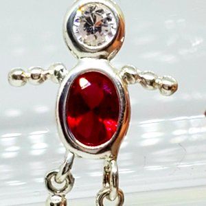 Birthstone Boy JULY Made with Swarovski Crystal Sterling Silver Charm Pendant